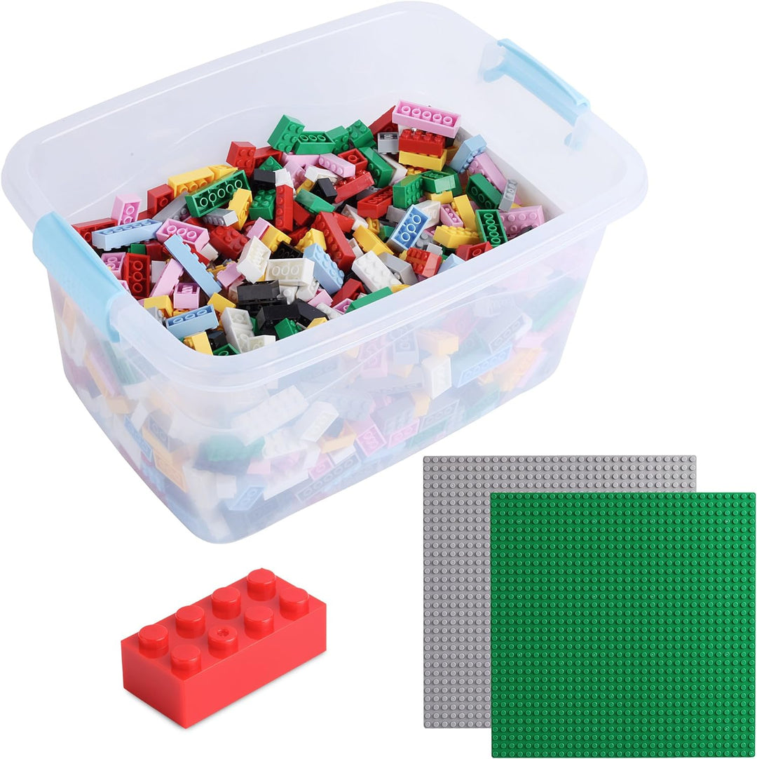 Bausteine - 1264 Stück, Kompatibel zu Allen Anderen Herstellern - Inklusive Box und Grundplatte, Bun