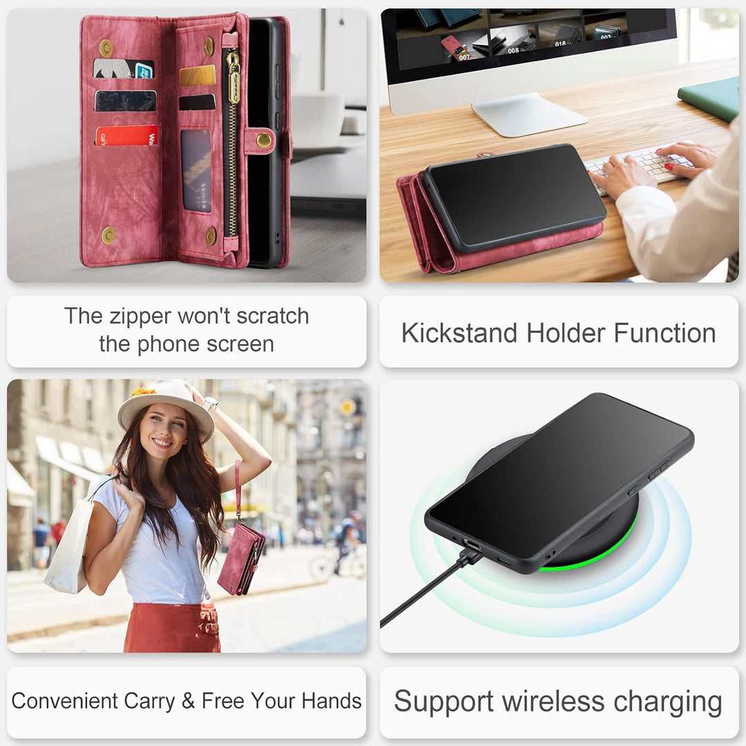 UFinetech 2-in-1 Samsung Galaxy S20 Ultra Hülle Tasche Leder TPU Abnehmbar Handy Flip Magnetisch Kar