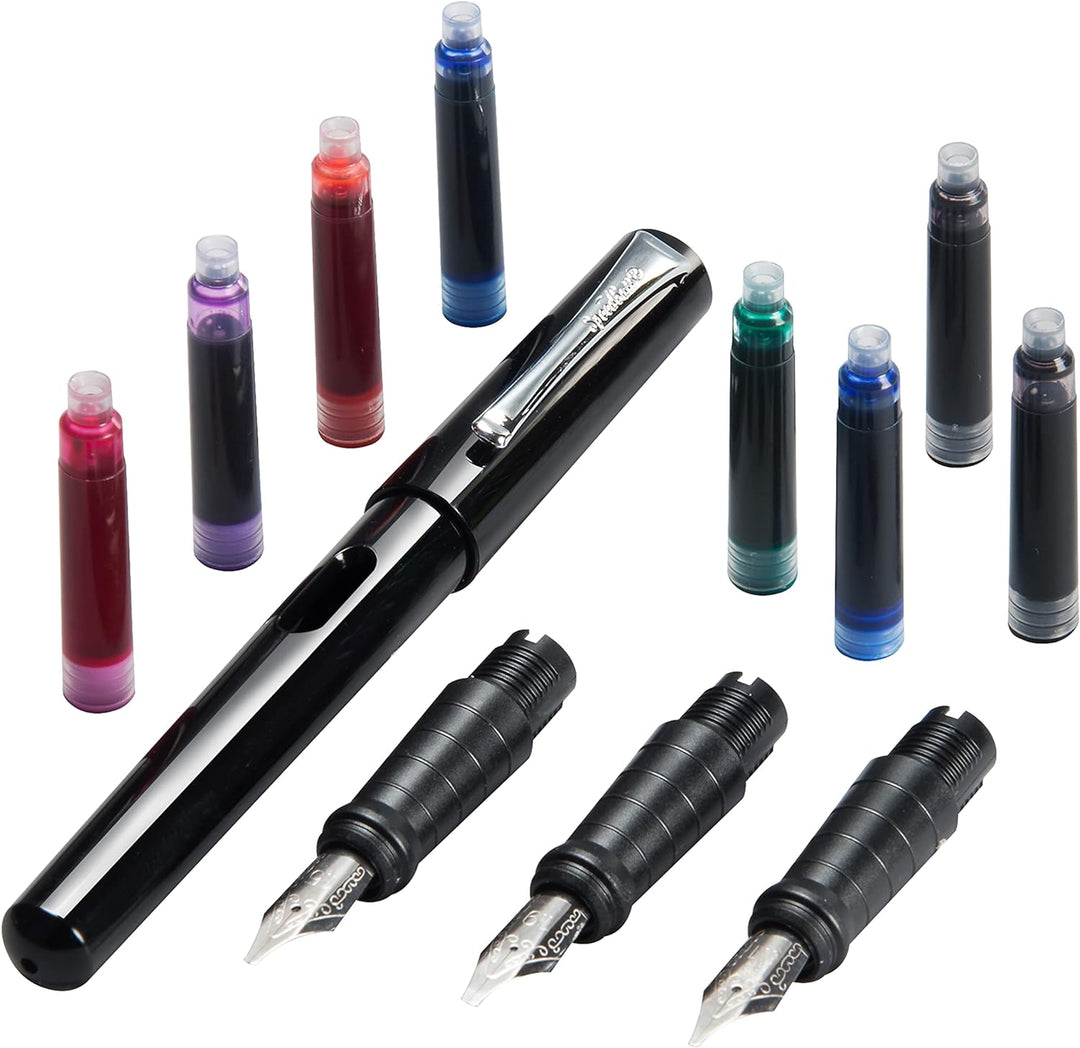 Unbekannt Speedball Kalligraphie Füllfederhalter-Set, silberfarben