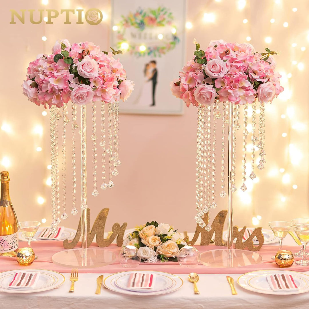 Nuptio Blumenvasen Hochzeit Mittelstücke 2 Stück 60cm Hoch Acryl Vase Steht für Kristall-mittelstück