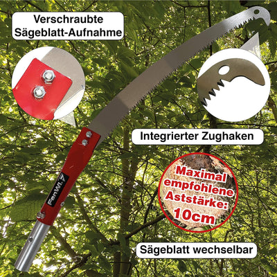 FenWi Astsäge Modul als Zubehör zu Teleskopstange oder Teleskopstab Baumsäge-Aufsatz