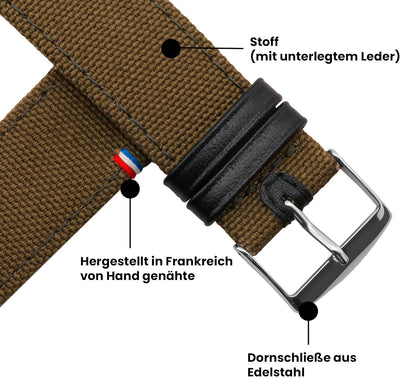 Eternel - Für Apple Watch-kompatibles Uhrenarmband New Rover - Stoff aus französischer Herstellung -