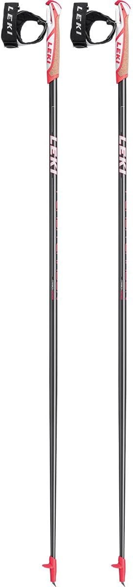 LEKI Unisex – Erwachsene Flash Carbon Nordic Walking Stöcke 130 White-Neon Red, 130 White-Neon Red