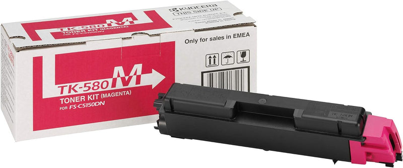 Kyocera 4104101 TK-580M Toner Magenta, Original Tonerkartusche 1T02KTCNL0. Kompatibel für FS-C5150DN