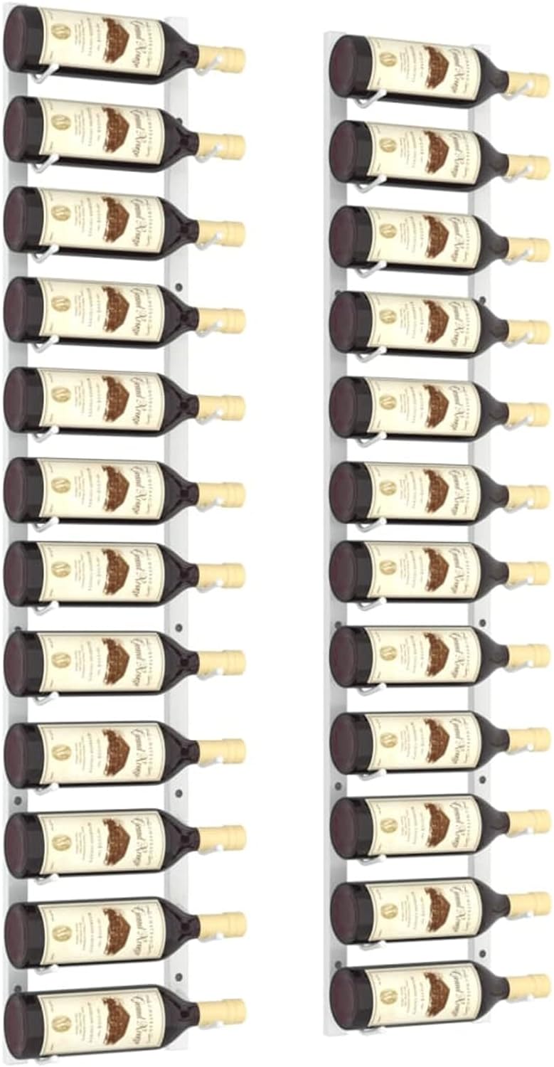 Gecheer 2 STK. Wand Weinregal Metall Flaschenregal für 12 Flaschen Hängeregal Aufbewahrungsregal für