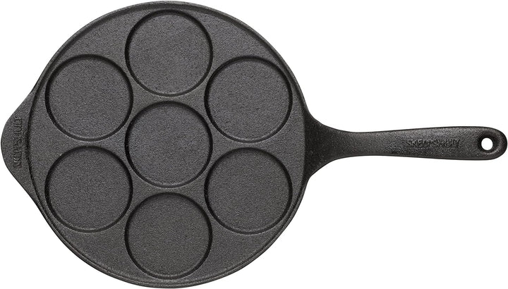 SKEPPSHULT Pfannkuchen Pfanne für 7 kleine Pfannkuchen 23 cm. Gusseisengriff. Auf Allen Herdarten, O