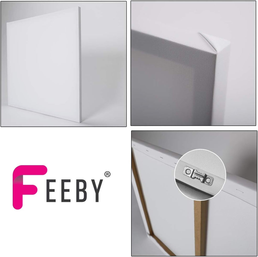 Feeby Wanddeko Abstraktion Natur Wolfskopf 50x50 cm Leinwandbild Kunstdruck Tier Raubtier See der Wä