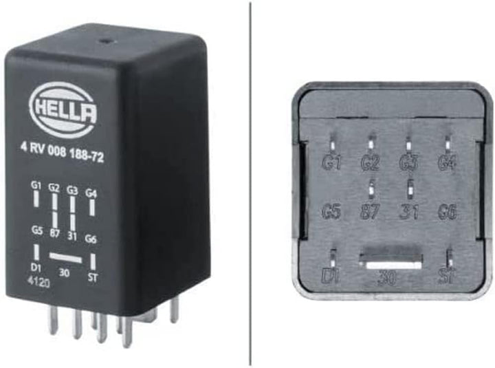 HELLA 4RV 008 188-721 Steuergerät, Glühzeit - 12V - 9-polig - nachglühfähig - Zylinderanzahl: 4