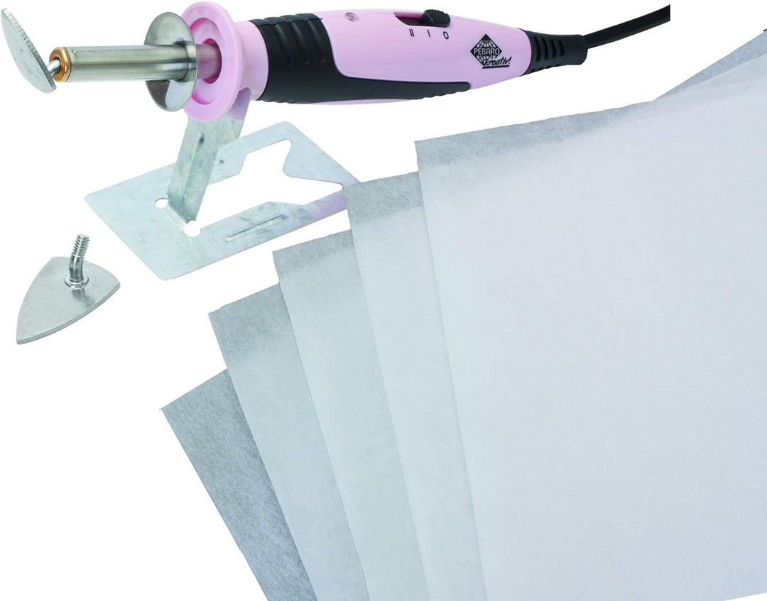 Pebaro 0217 Bastelset: Mini-Bügeleisen und Strasskolben, 2 Heizstufen, 14 Aufsätze, Vliesofix, 576 S