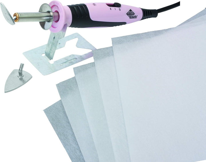 Pebaro 0217 Bastelset: Mini-Bügeleisen und Strasskolben, 2 Heizstufen, 14 Aufsätze, Vliesofix, 576 S