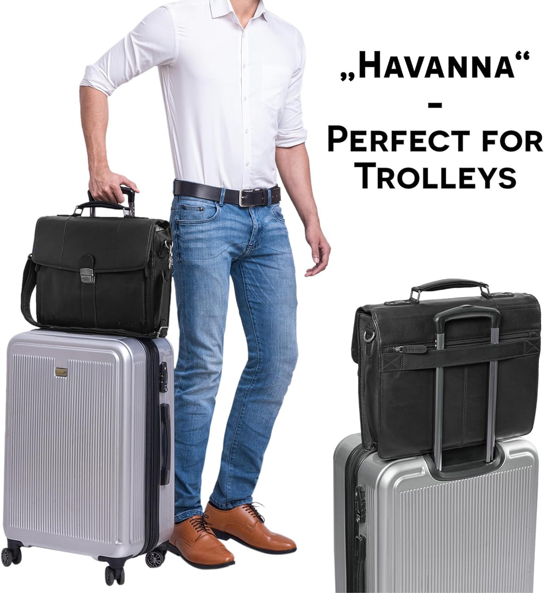 STILORD 'Havanna' Leder Businesstasche A4 Gross Klassische Aktentasche Arbeitstasche Abnehmbarer Sch