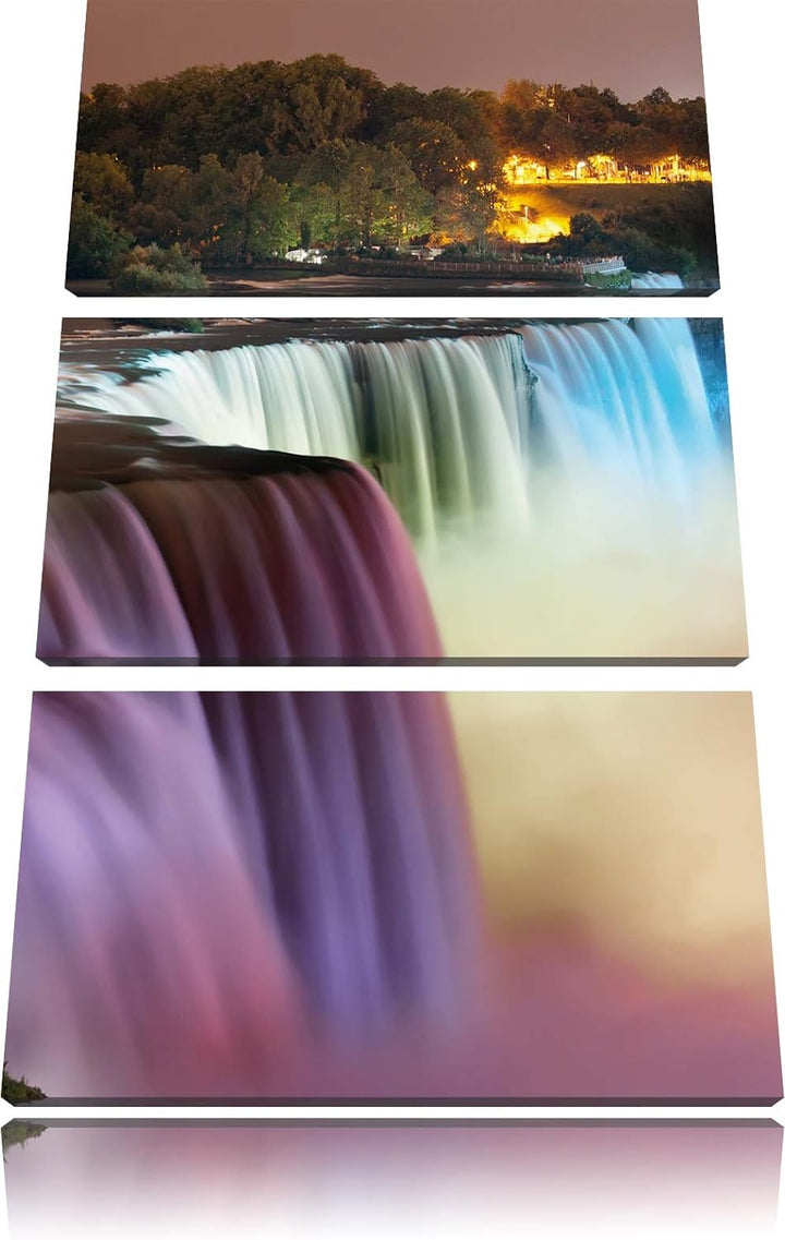 Pixxprint Beeindruckende Niagara Fälle als Leinwandbild | Grösse: 3 Teilig (120x80) | Wandbild| Kuns