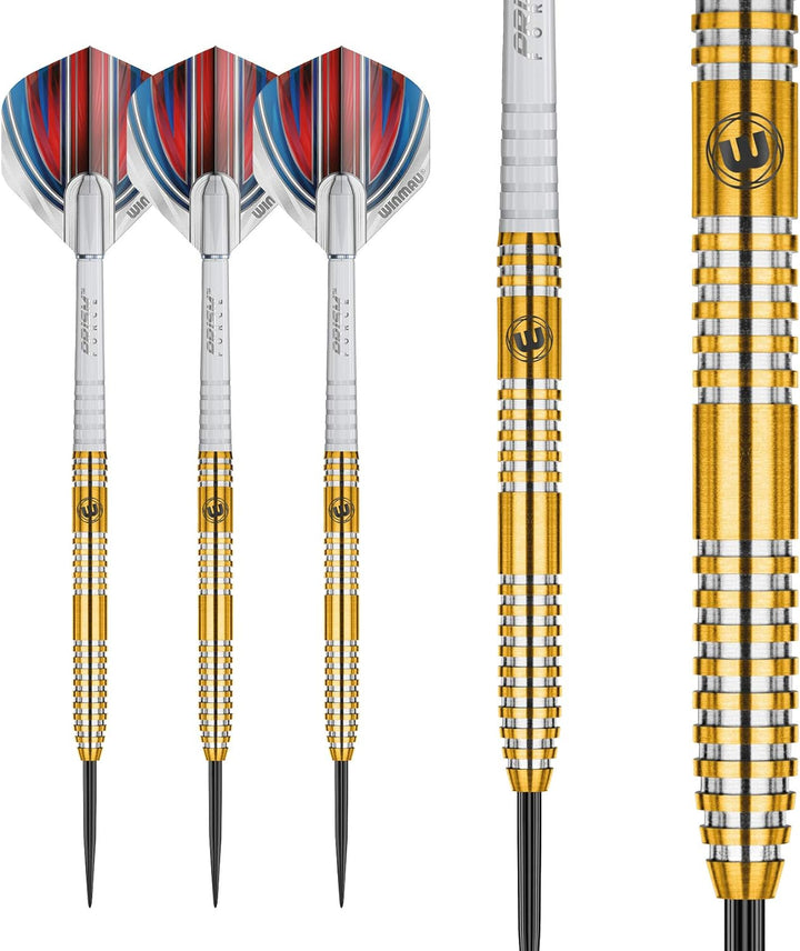 WINMAU Daryl Gurney Gold Wolfram Stahl Spitzen Darts - Titan Nitrid Beschichtung Neu 25 g, 25 g