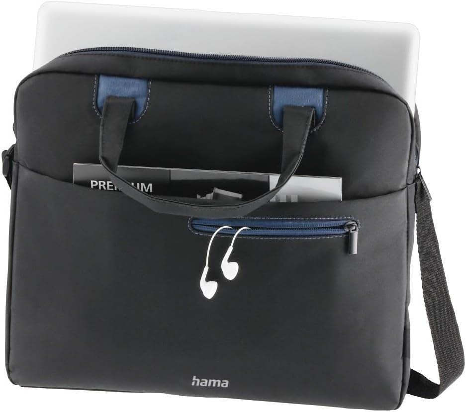 Hama Unisex Sydney Notebook Tasche (1er Pack) 15,6'' / 40 cm Schwarz Blau, 15,6'' / 40 cm Schwarz Bl