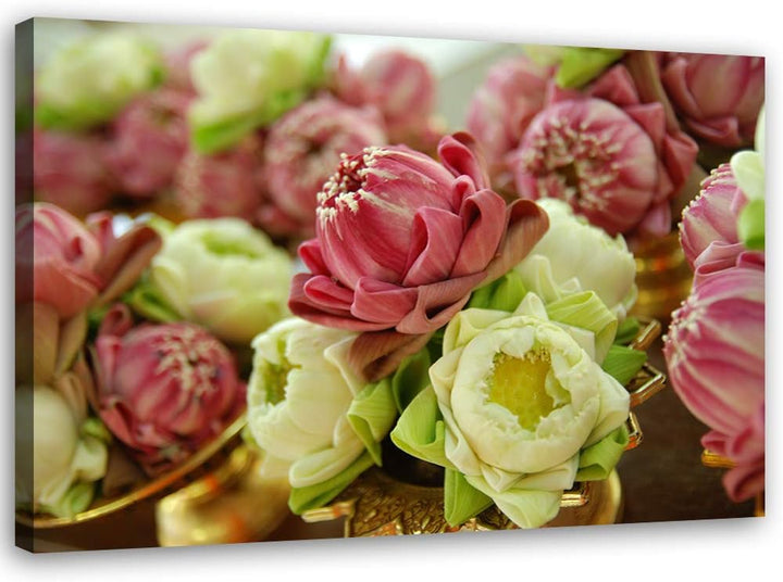 Feeby Bild auf Leinwand Blumen Kunstdruck modern Pflanze mehrfarbig 80x60 cm Leinwandbild 80x60 cm m