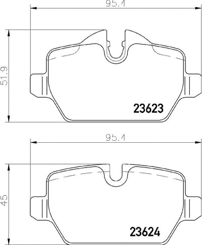 HELLA PAGID 8DB 355 011-271 Bremsbelagsatz - T1445 - Dicke/Stärke: 17.4mm - Bremssystem: Lucas - für