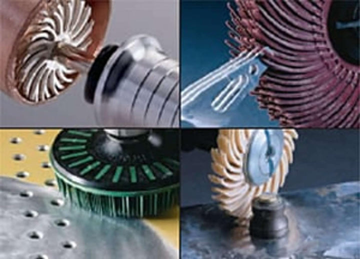 3M 33215 Scotch-Brite Radial Bristle Brush BB-ZB mit Adapter, P80, Typ C, 152,4 mm, 12,7 mm, Gelb