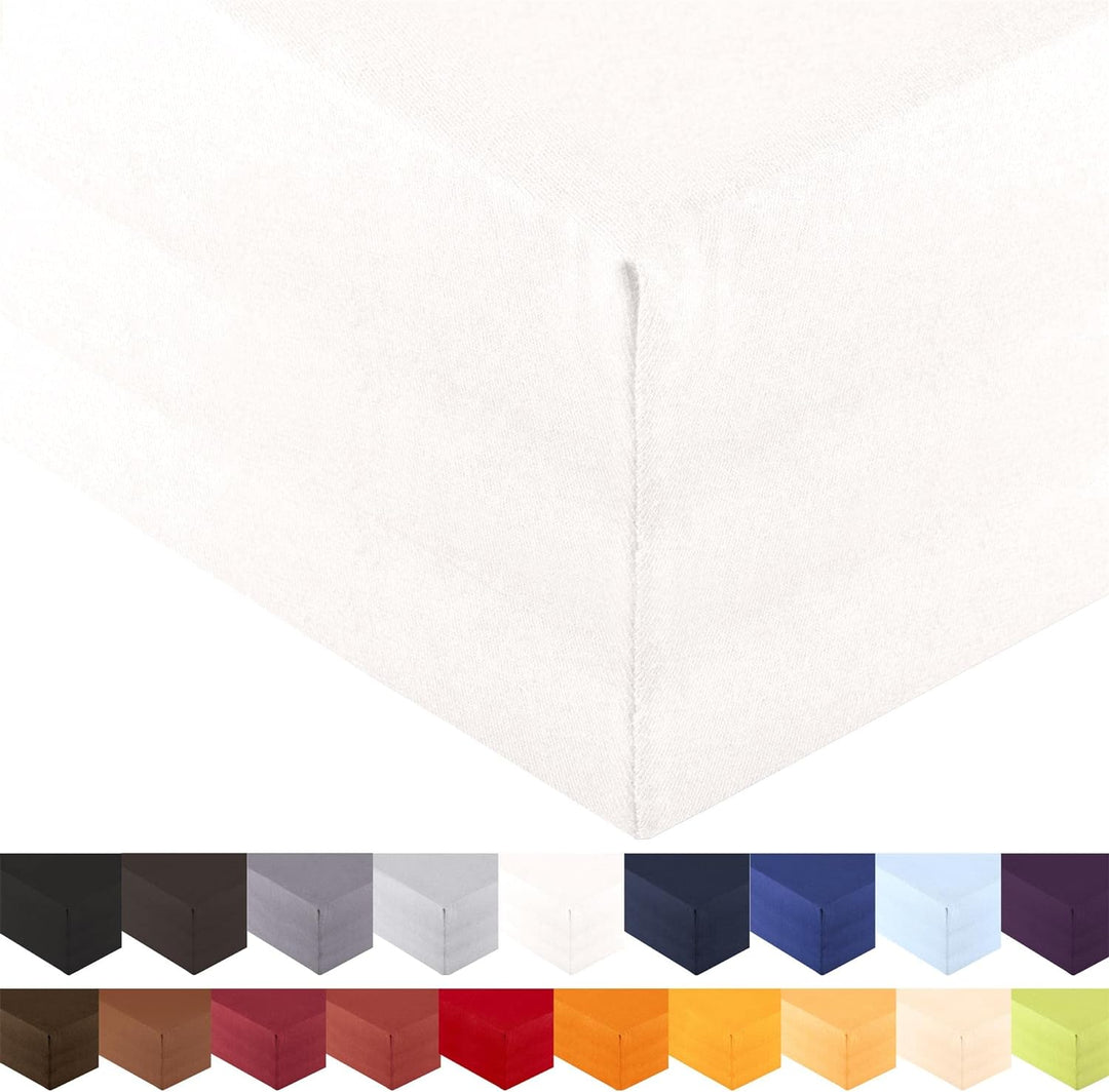 aqua-textil Royal Spannbettlaken Boxspringbett Wasserbett 180x200-200x220 cm Schnee weiss 210g/qm Je