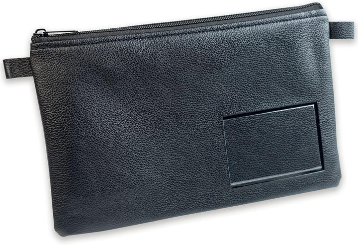10-er Pack effektivo Banktasche mit Reissverschluss und Fenster zur Beschriftung, Kunstleder schwarz