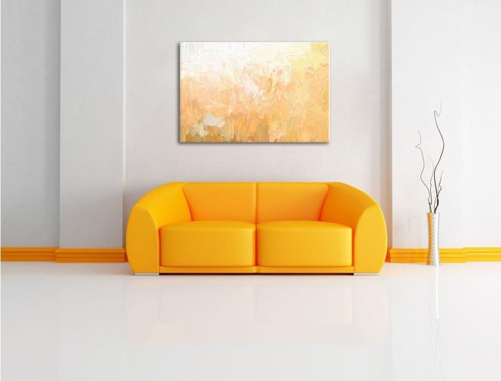 Pixxprint Romantische Blumenwiese als Leinwandbild/Grösse: 100x70 cm/Wandbild/Kunstdruck/fertig besp