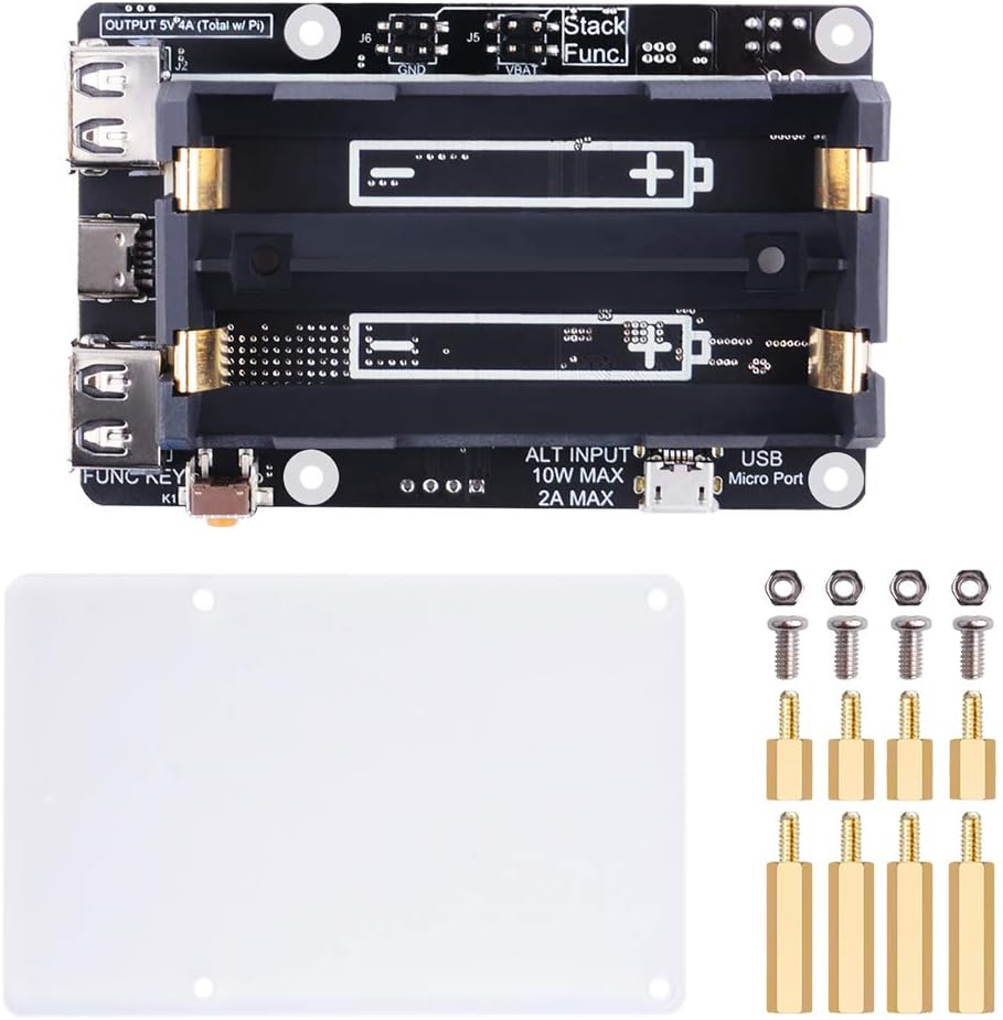 GeeekPi Raspberry Pi UPS V5 Netzteil, unterbrechungsfreie USV HAT, unterstützt 18650 Akkuladegerät P