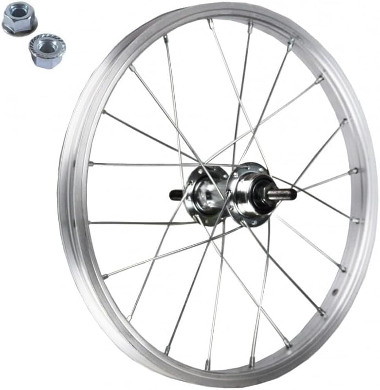 Vorderrad 16 x 1,75 cm aus Aluminium + Abdeckung weiss 16 x 1,75 cm + Luftschlauch für Kinderfahrräd