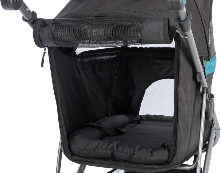 TRIXIE Hundebuggy, Wagen für Hunde, 60 × 112 × 120 cm, 12,5 kg, schwarz/Petrol bis zu 20 kg belastba
