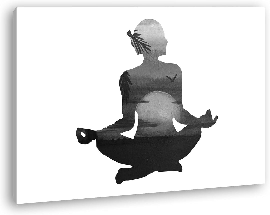 deyoli Sonnenstrahlen Meditation Format: 80x60 Effekt: Schwarz/Weiss als Leinwand, Motiv fertig gera