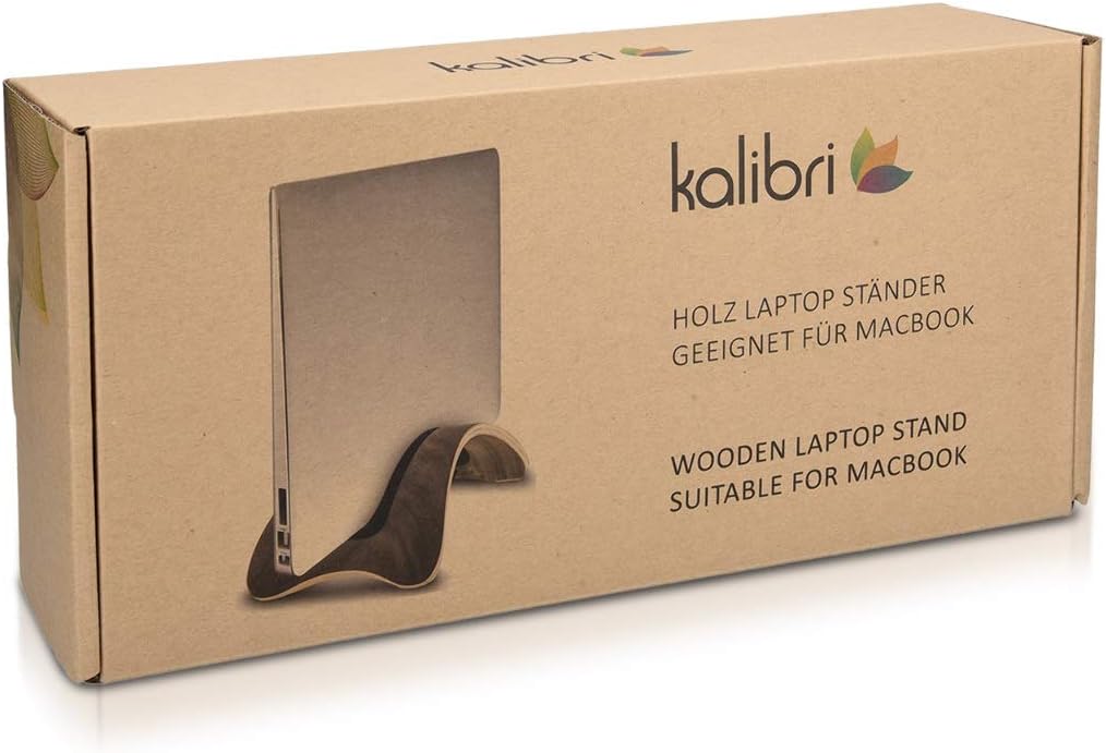 kalibri Laptop Ständer Notebook Stand - Halterung aus Holz - 1x Silikoneinsatz für MacBook/Air Retin