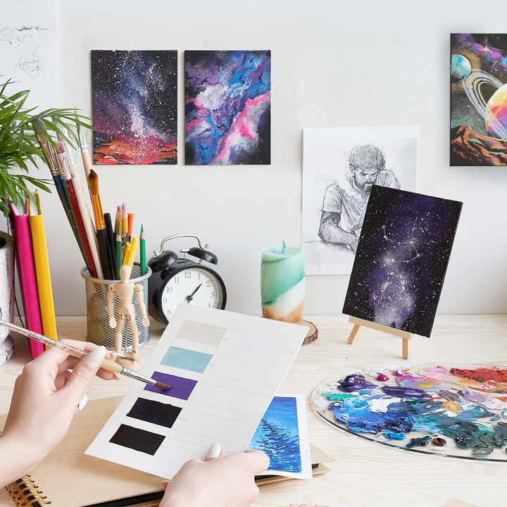 ARTEZA Leinwand auf Keilrahmen | 28cm x 35,5cm Grosspackung mit 14 | Weiss, Grundiert 100% Baumwolle