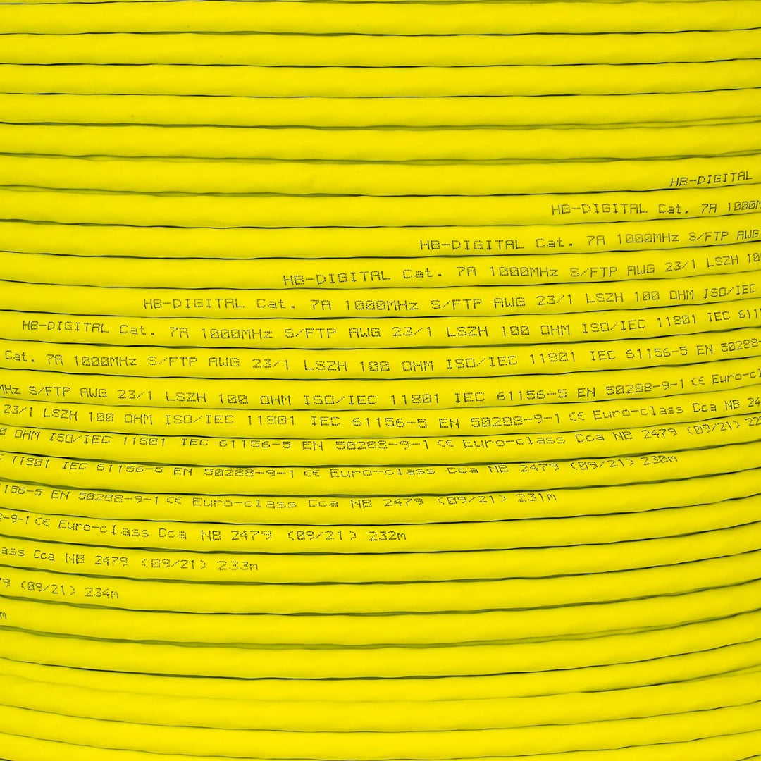 HB-DIGITAL 100m CAT.7a Netzwerkkabel LAN Kabel Verlegekabel AWG 23 Reines Kupfer S/FTP PiMF LSZH Hal