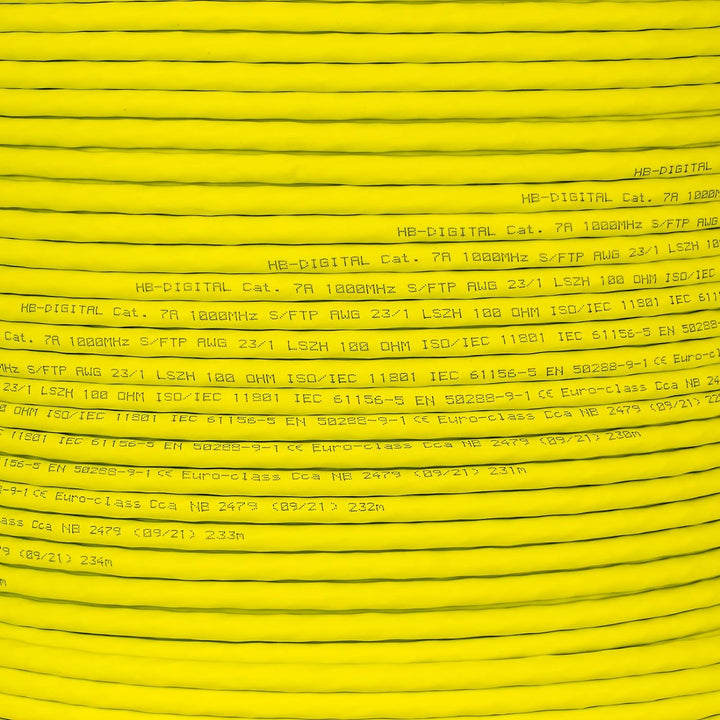 HB-DIGITAL 100m CAT.7a Netzwerkkabel LAN Kabel Verlegekabel AWG 23 Reines Kupfer S/FTP PiMF LSZH Hal