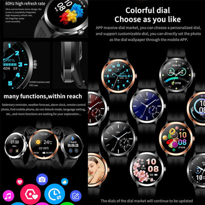 Smartwatch Damen, 1.32 Zoll HD Voll Touchscreen Fitness Tracker, IP68 Wasserdicht Fitnessuhr mit Pul