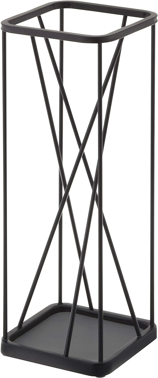 Umbrella Stand 9 Square - black Schwarz, Schwarz