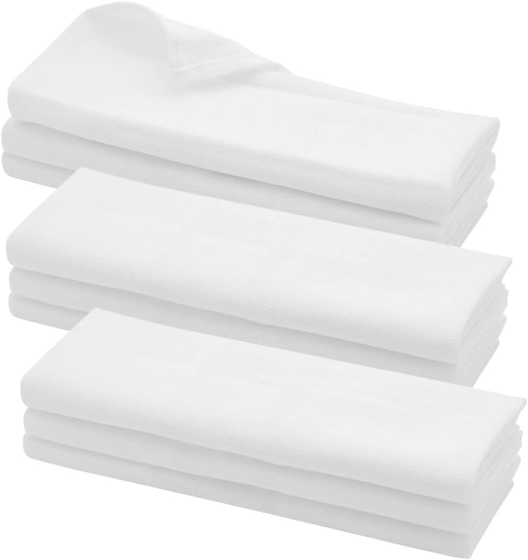 Daloual 9X Geschirrtuch/Küchentuch Putztuch aus 100% Baumwolle in Weiss