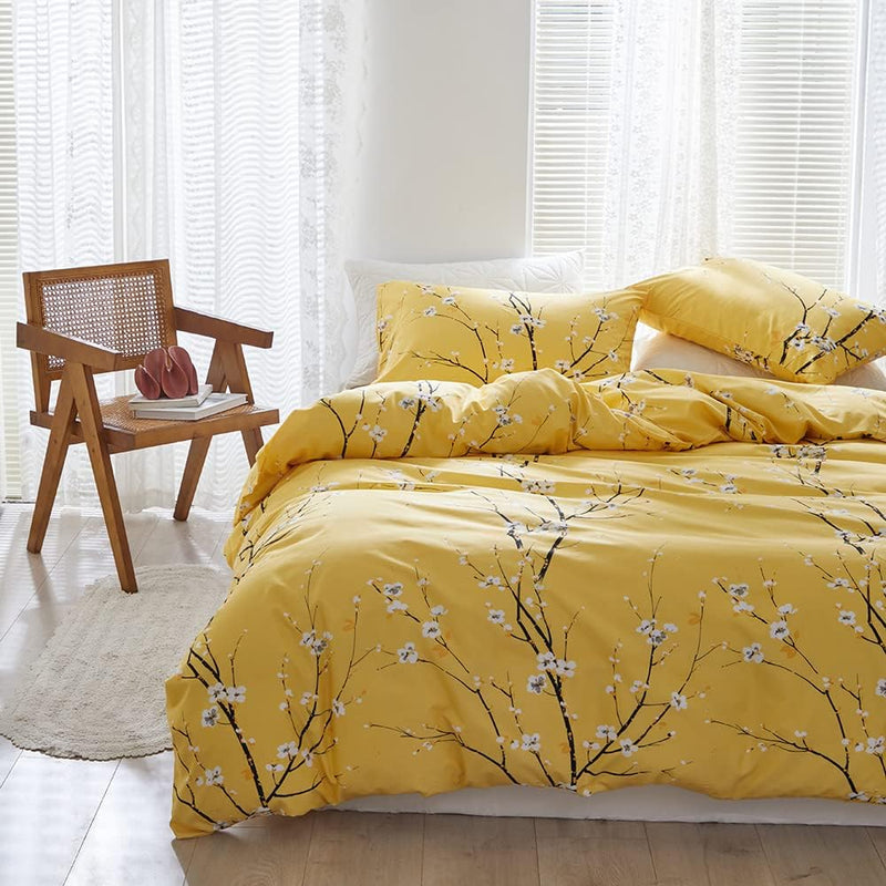 OLDBIAO Bettwäsche 3er Set Mikrofaser Bettbezug 200x220 cm und Kissenbezüge 80x80 cm, Ästhetisch Blu