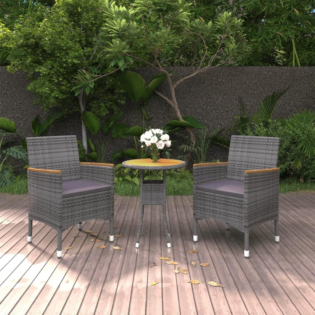 Tidyard 3-TLG. Balkonmöbel, Garten Essgruppe, Bistro Set, Tisch und 2 Stühle, Balkonset für Balkon G