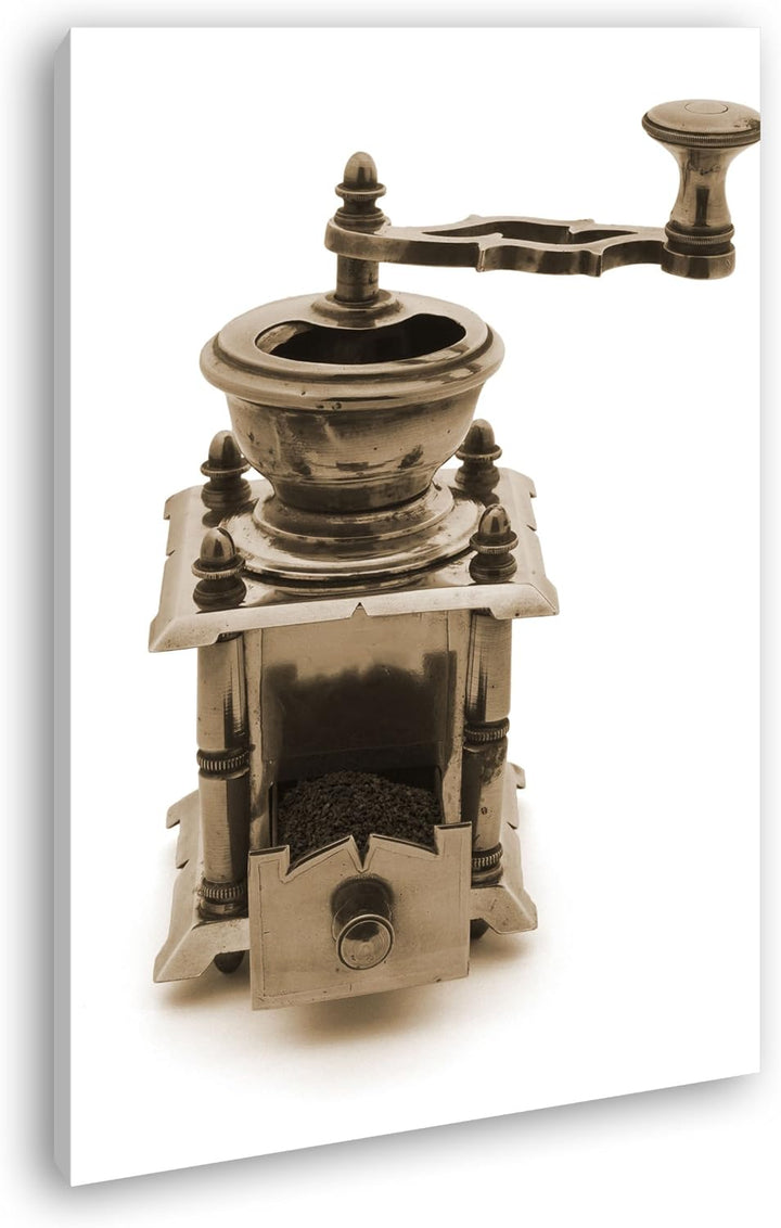 deyoli antike Kaffeemühle Format: 100x70 Effekt: Sepia als Leinwandbild, Motiv fertig gerahmt auf Ec