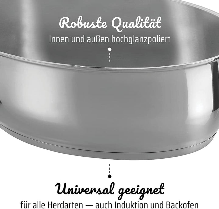 GSW 411318 3in1 Multibräter 3-in-1 – hochwertiger 2 Deckeln, ideal zum Schmoren, Dünsten und Braten,