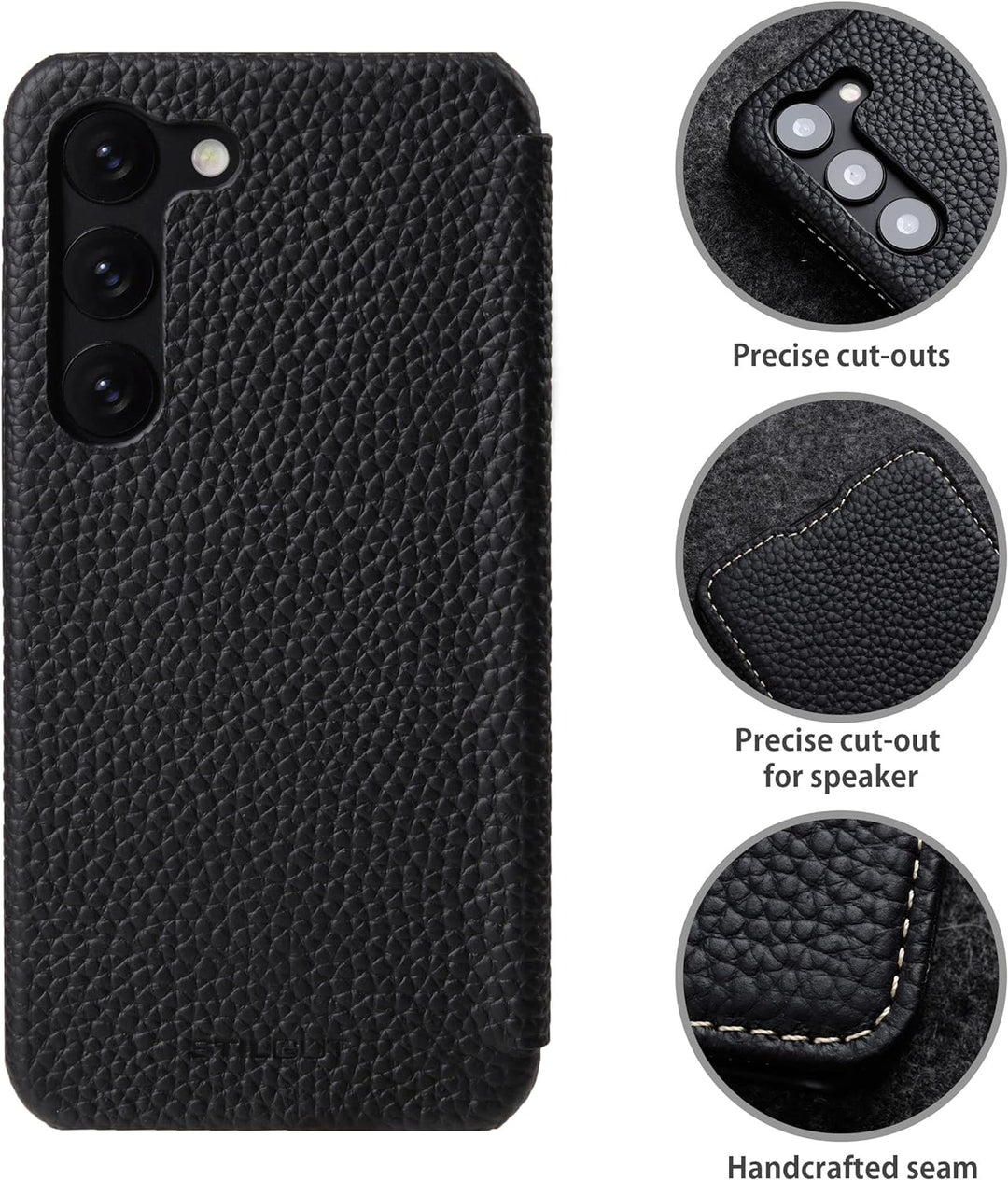 STILGUT Book Case kompatibel mit Samsung Galaxy S23 Hülle aus Leder, Lederhülle, Klapphülle, Handyhü