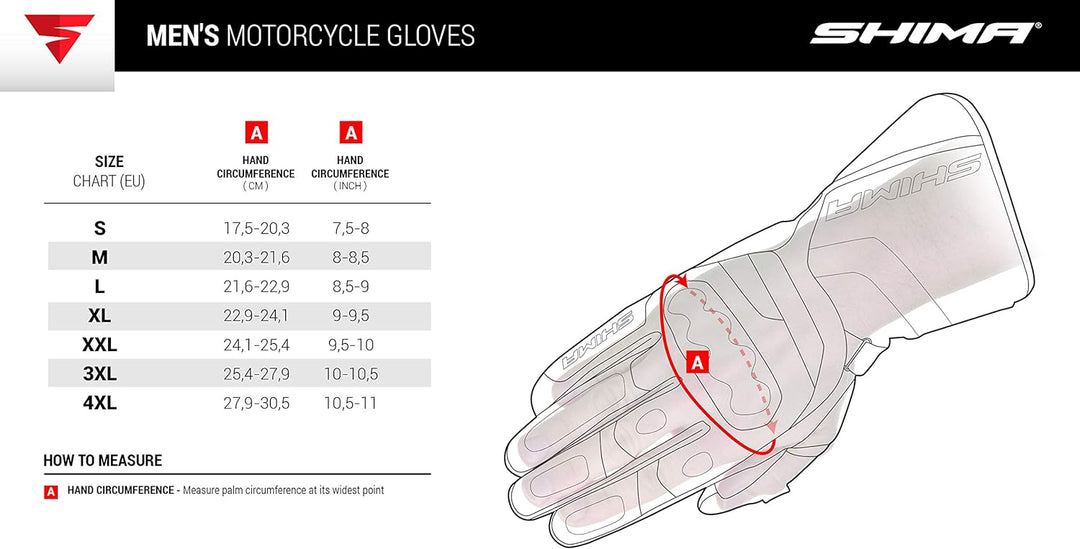 SHIMA STR-2 Motorradhandschuhe Herren - Touchscreen, Sommer, Sport Leder Handschuhe mit Carbon Knöch