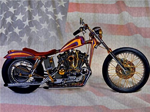 CALVENDO Puzzle Harley Classic Chopper 1000 Teile Lege-Grösse 64 x 48 cm Foto-Puzzle Bild von Ingo L