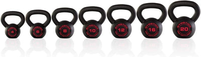 Gymstick Kugelhantel Pro Kettlebell Schwarz-Rot | 12 kg 0.0 kg, Schwarz-Rot | 12 kg 0.0 kg