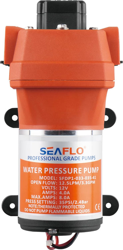 LIGHTEU®, Seaflo 12 V DC 3,3 GPM 35 PSI 41-Serie (kurz) Membran Wasserdruckpumpe für Marine, Boot, W