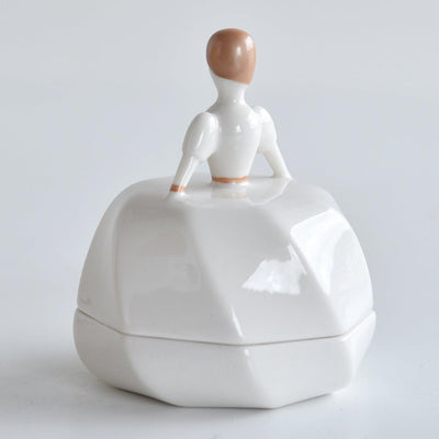 Alessi Bonbonniere, Porzellan, weiss, 20 x 0.35 x 20 cm