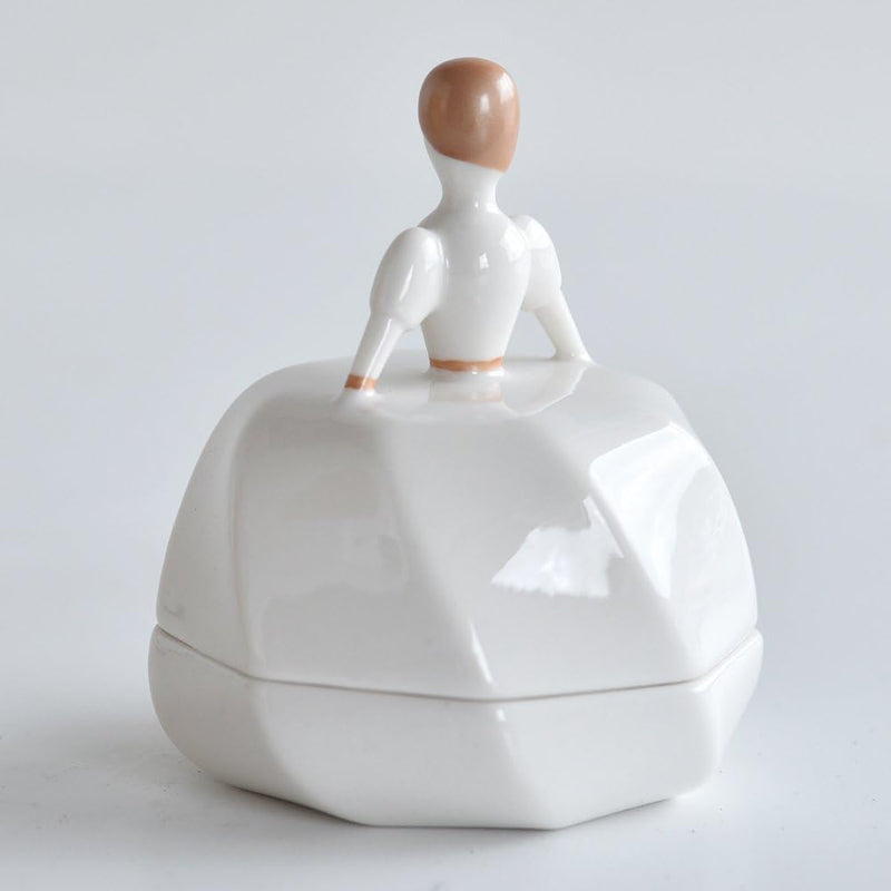 Alessi Bonbonniere, Porzellan, weiss, 20 x 0.35 x 20 cm