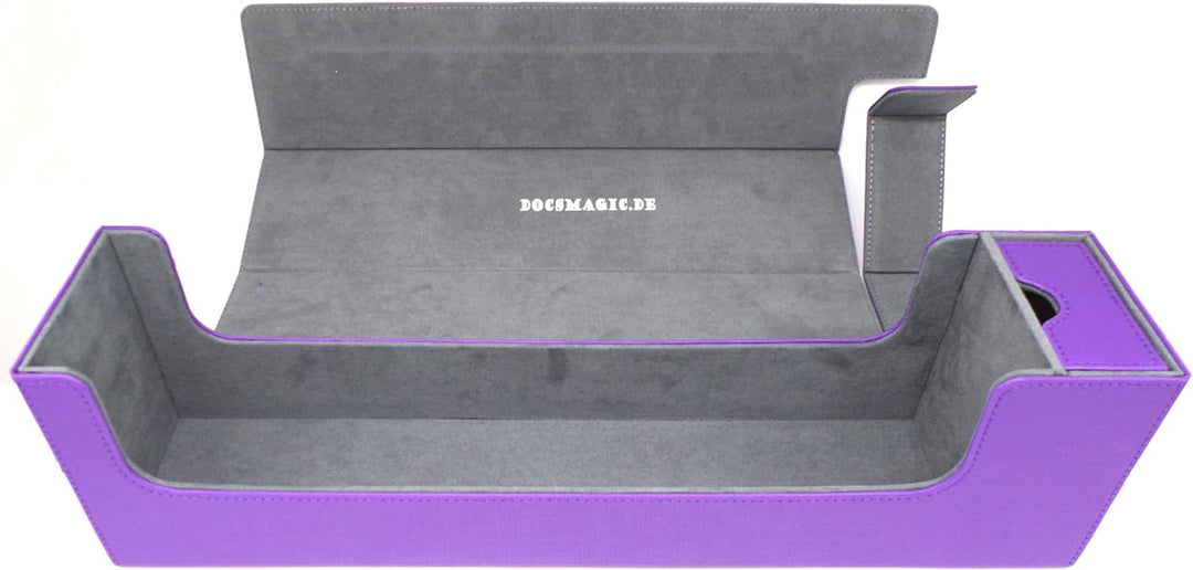 docsmagic.de Premium Magnetic Tray Long Box Purple Large - Card Deck Storage - Kartenbox Aufbewahrun