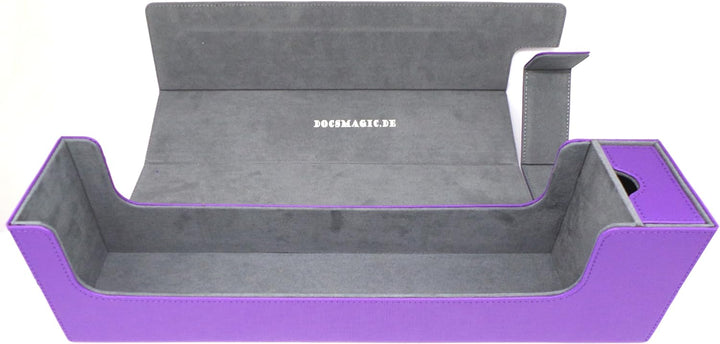 docsmagic.de Premium Magnetic Tray Long Box Purple Large - Card Deck Storage - Kartenbox Aufbewahrun