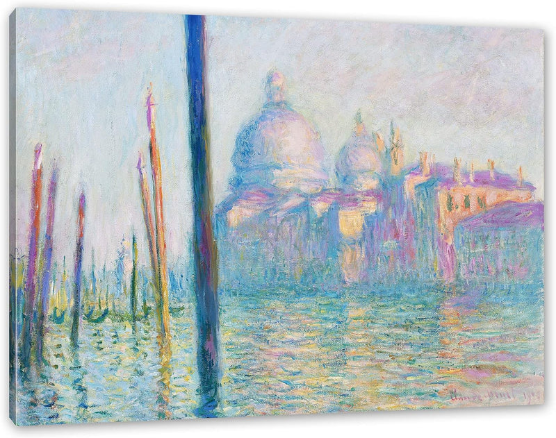 Claude Monet - Der grosse Kanal Venedig als Leinwandbild / Grösse: 100x70 cm / Wandbild / Kunstdruck