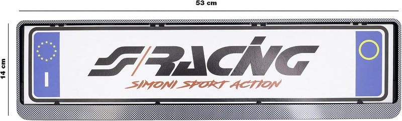 Simoni Racing PTX/5C Universal-Kennzeichenhalter hinten mit Diebstahlsicherung, Carbon Look